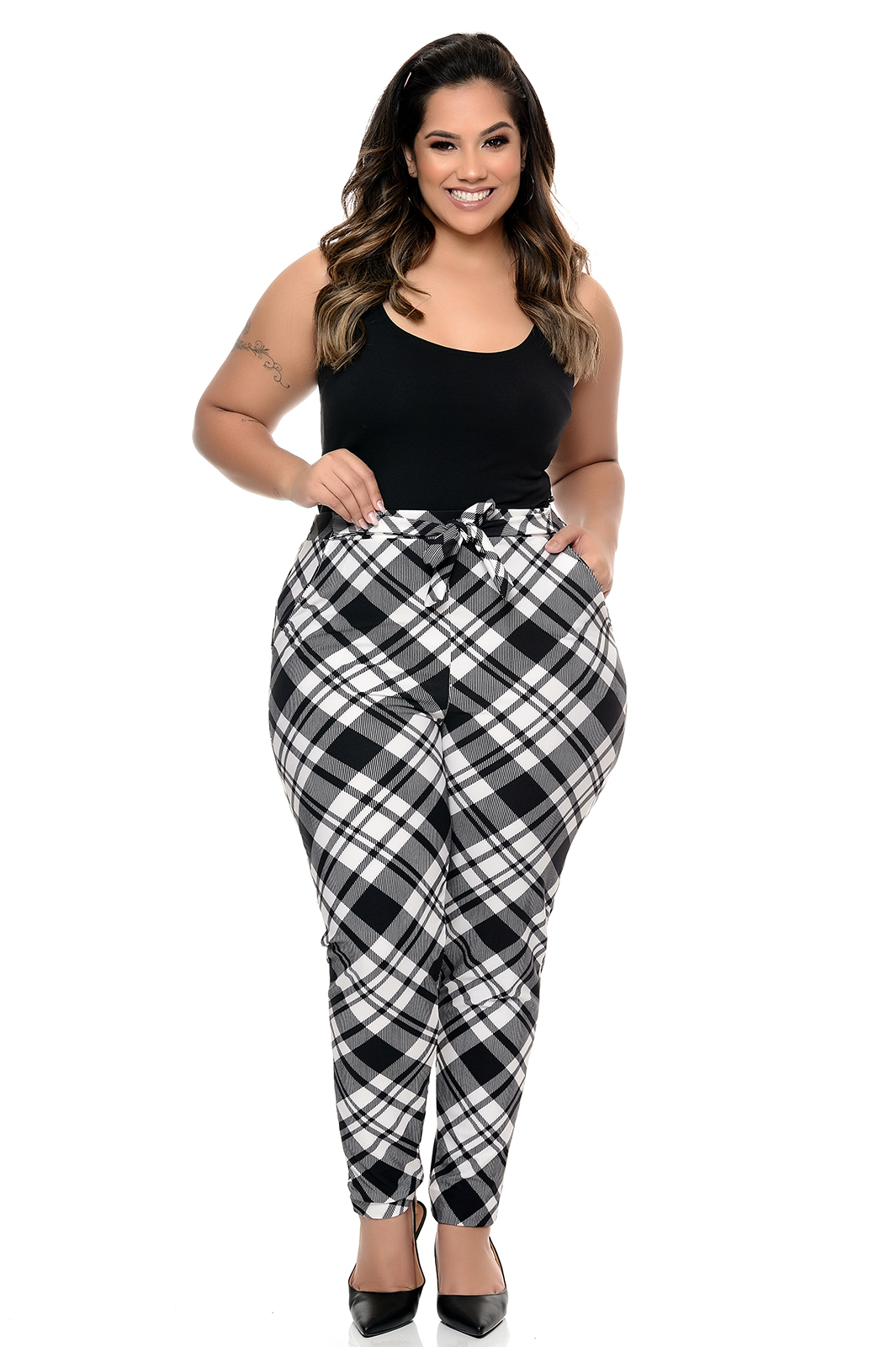 Calça Plus Size Max Pantalona Cintura Alta