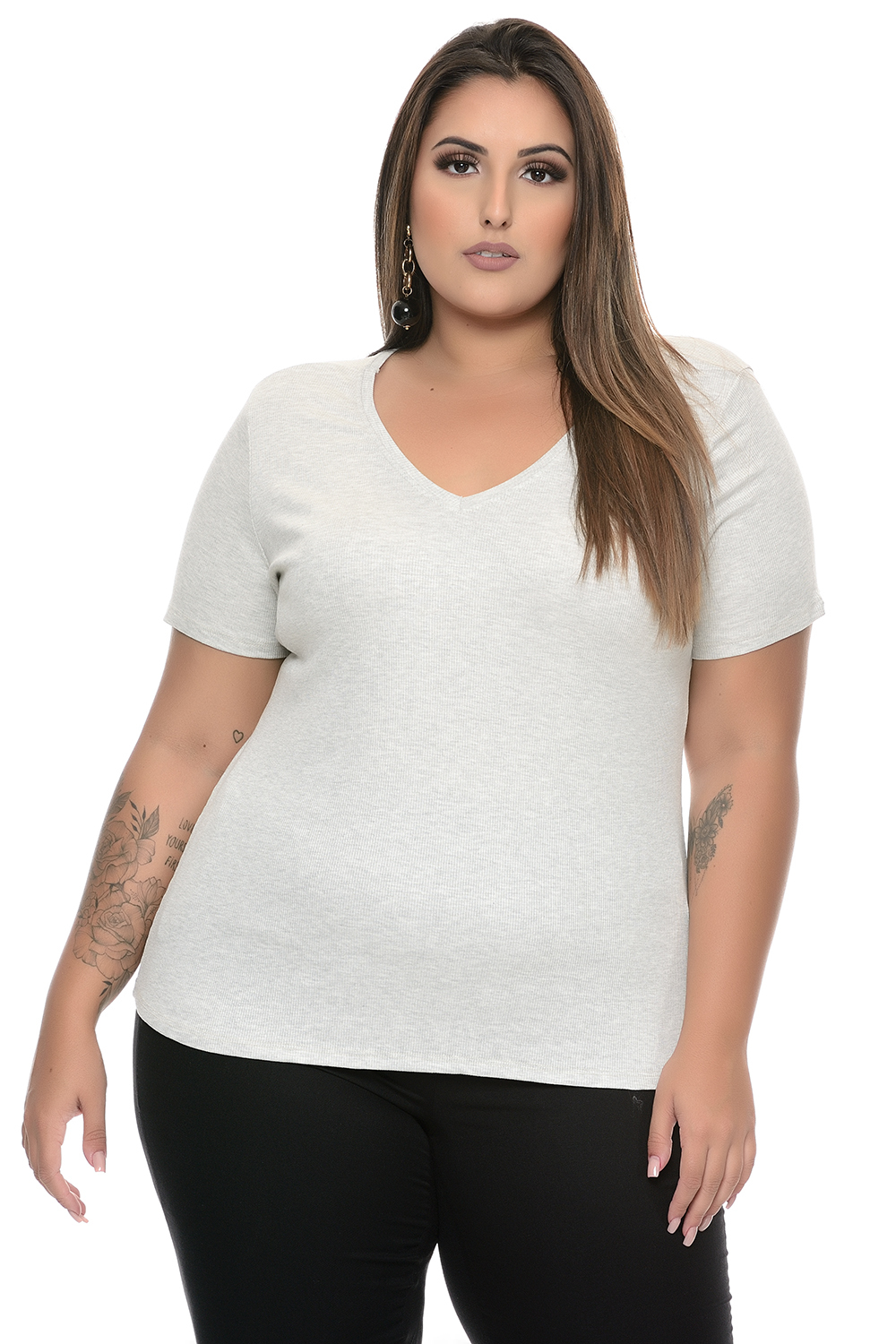 blusa plus size canelada