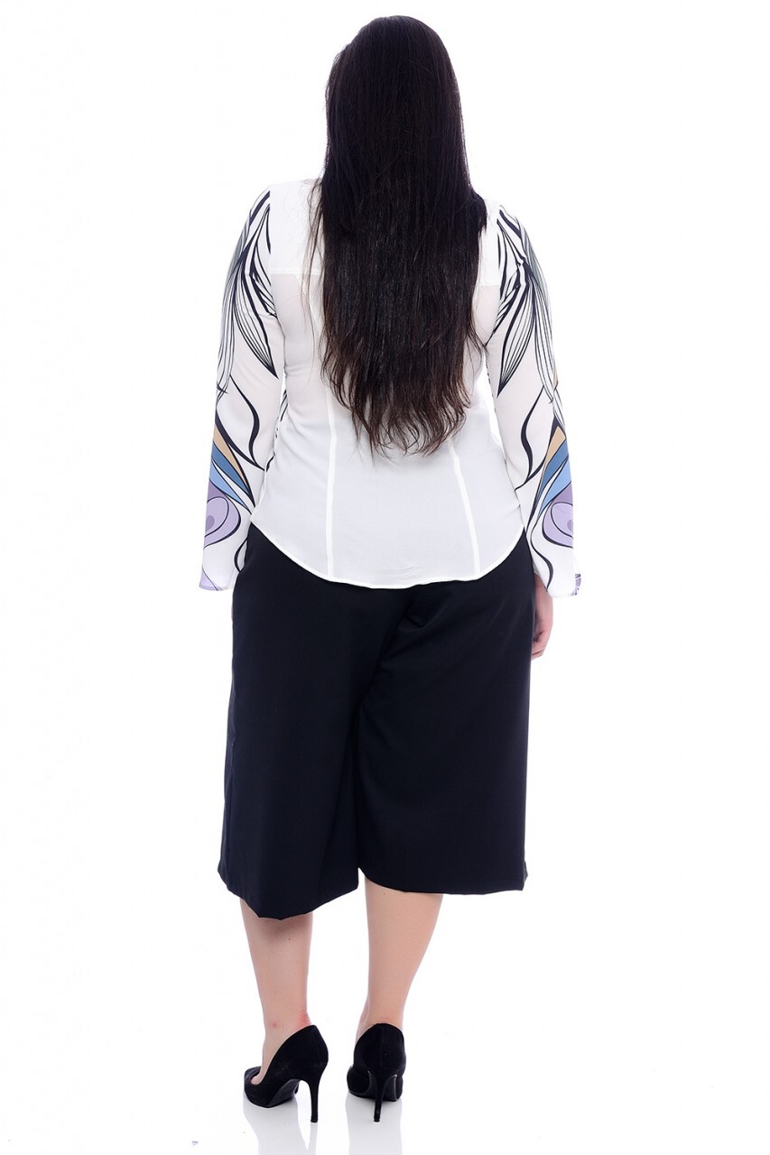 blusa plus size manga sino