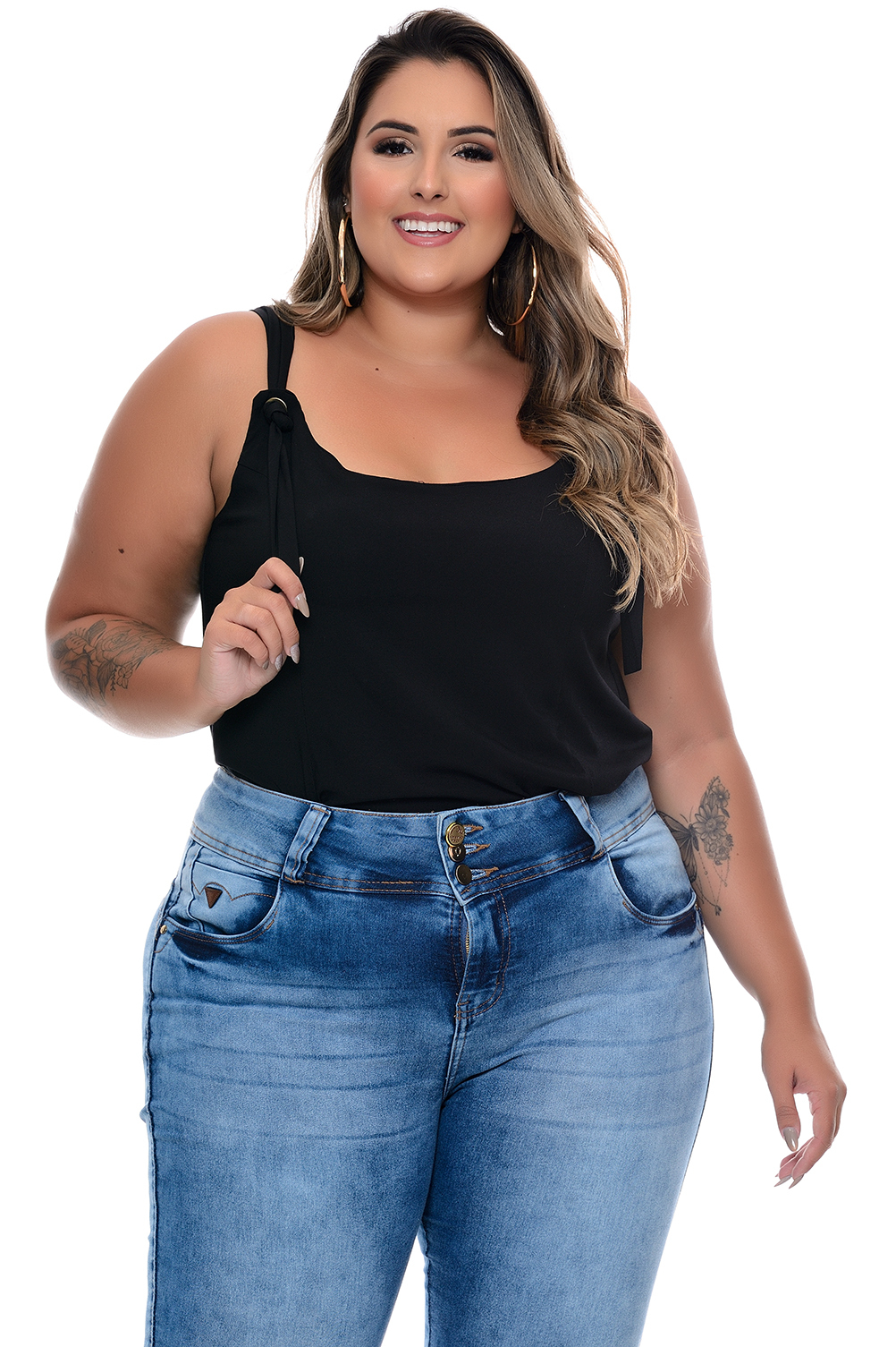 Cropped Plus Size Regata Grande Regulagem Blusa Top Gg