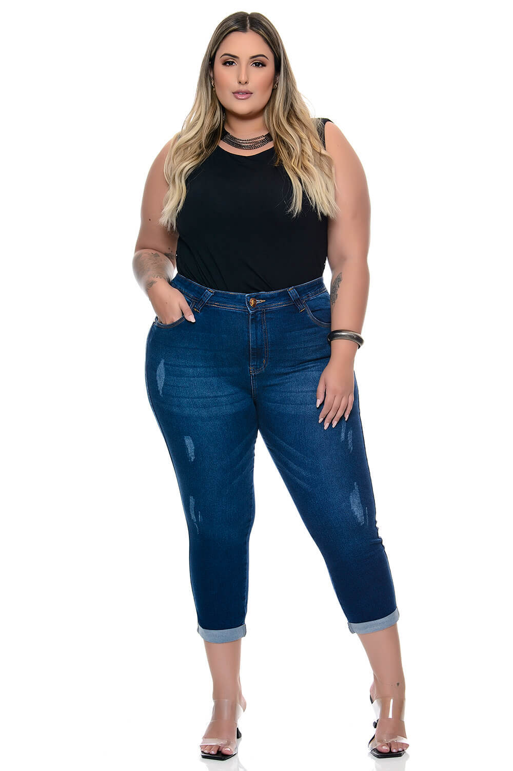 Blusa Preta Viscolycra Manga Curta com Renda Plus Size., Blusa Feminina Use  Criativa Nunca Usado 86372107