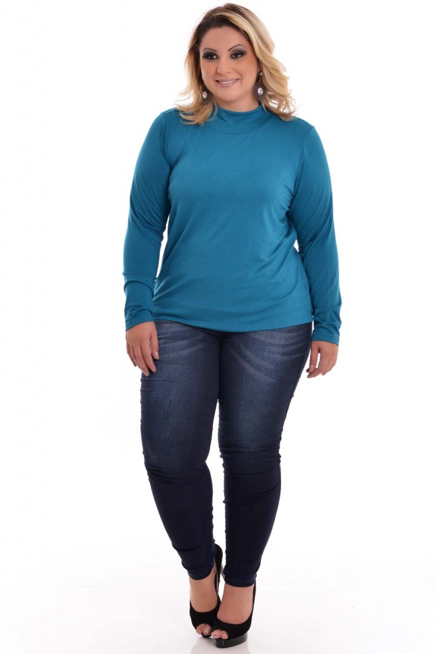 Blusa Básica Plus Size Botões