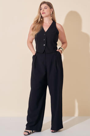 Conjunto Plus Size Colete e Calça Preto