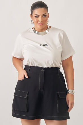 T-shirt Plus Size Malha de Algodão