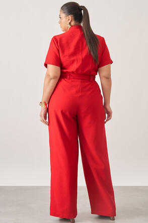 Conjunto Plus Size Stef Blusa e Calça Vermelho