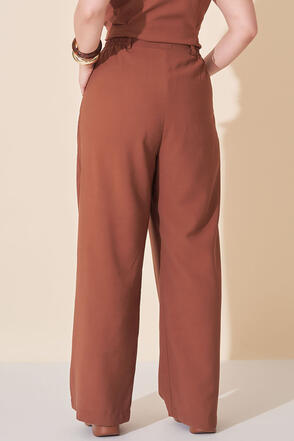 Conjunto Plus Size Colete e Calça Marrom