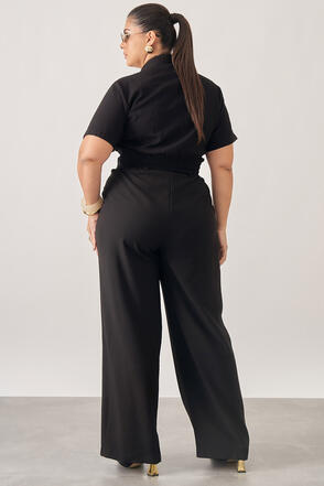 Conjunto Plus Size Stef Blusa e Calça Preto