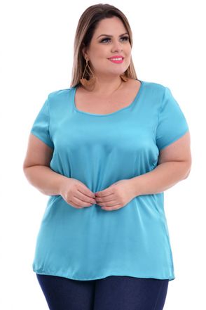 Blusa Plus Size Brilho Azul