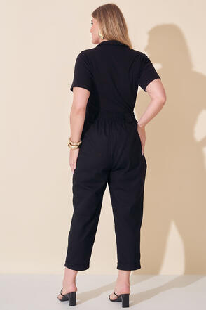 Blusa Polo Plus Size Preta