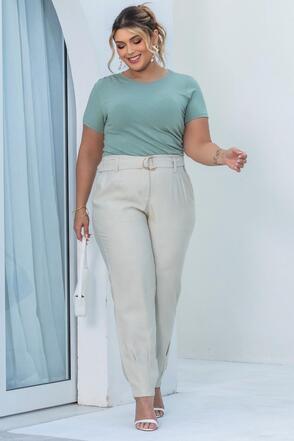 T-shirt Plus Size Pérola - Verde