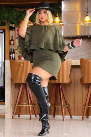 Vestido Capa Plus Size Verde
