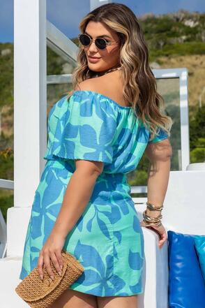 Conjunto Plus Size Rayon Bamboo Azul