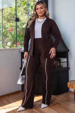 Conjunto Plus Size Blazer e Calça Moletinho