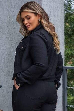 Conjunto Plus Size Jaqueta e Calça Preto