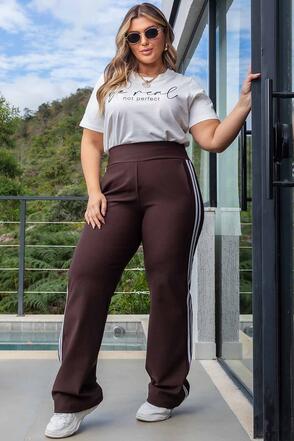 Calça Plus Size Power Track - Marrom