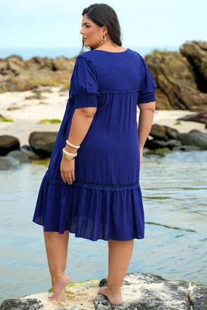 Vestido Plus Size Maricota Azul