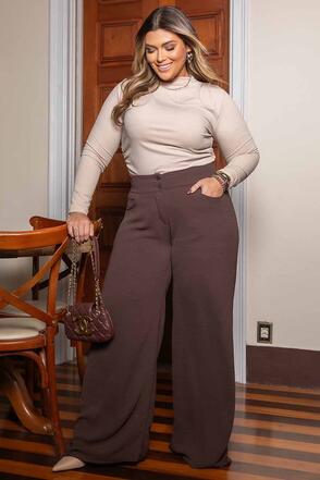Calça Plus Size Air Flow Marrom