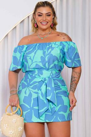 Conjunto Plus Size Rayon Bamboo Azul