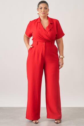 Conjunto Plus Size Stef Blusa e Calça Vermelho