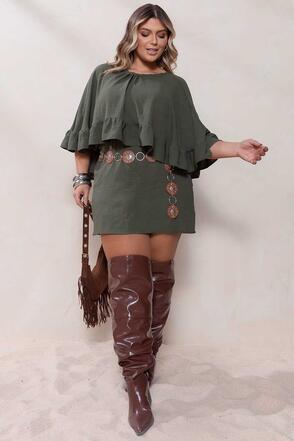 Vestido Capa Plus Size Verde