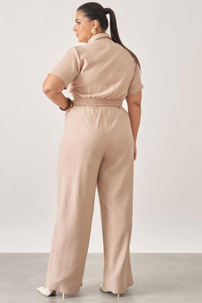 Conjunto Plus Size Stef Blusa e Calça Bege