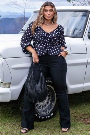 Calça Plus Size em Bengaline Soft Preto