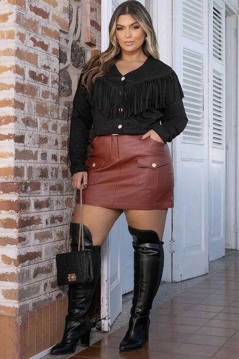 Short Saia Short Country Glam - Marrom