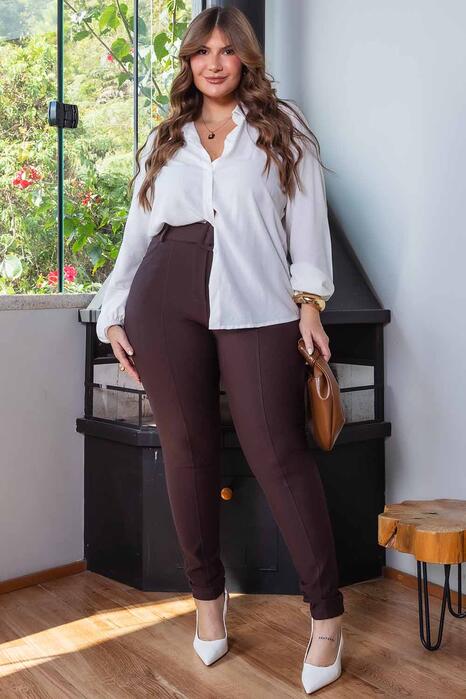 Camisa Plus Size Off White Maquinetada