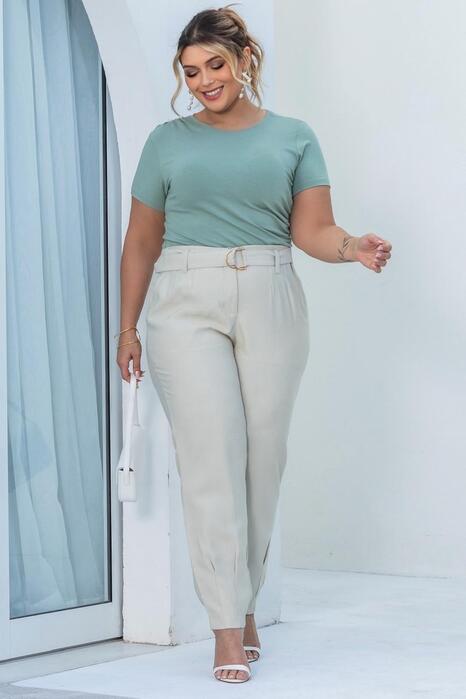 T-shirt Plus Size Pérola - Verde