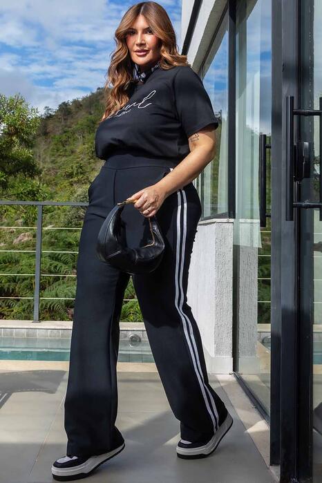 Calça Plus Size Power Track Preto