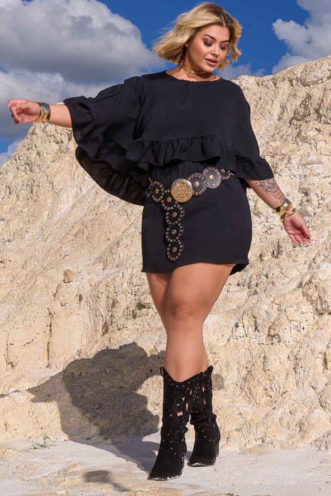 Vestido Capa Plus Size Preto