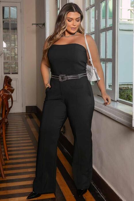 Calça Plus Size Alfaiataria Bergamo Preto