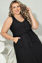 Conjunto Plus Size Saia Longa E Regata Preto