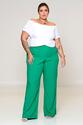 Conjunto Plus Size Cropped e Pantalona Verde