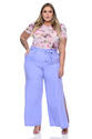 Calça Plus Size Pantalona Clochard Lilás