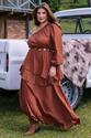 Vestido Longo Nula Manga Viscose Sarjada