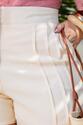 Short Plus Size Alfaiataria Pregas Off White