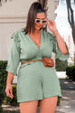 Blusa Plus Size Babados Verde