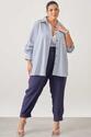 Camisa Com Top Plus Size Listrado Azul