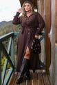 Chemise Plus Size Com Cinto Marrom