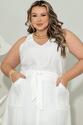 Conjunto Plus Size Saia Longa E Regata Off White