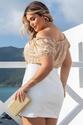 Blusa Ciganinha Plus Size Laise Bege