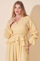 Conjunto Plus Size Blusa e Calça Amarelo