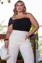 Blusa Plus Size Preta Com Fivela - Preto