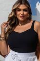 Cropped Plus Size Canelado Preto