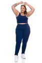 Calça Fitness Plus Size Fuso Suplex Proteção UV 50+ Azul