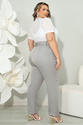 Calça Plus Size Alfaiataria Cinza