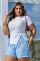 T-shirt Plus Size Canelada Branca