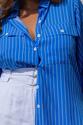Camisa Plus Size Listras Itália Azul