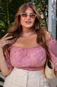 Blusa Ciganinha Plus Size Jasmim Rosa